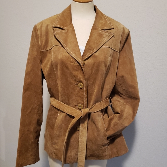 Wilsons Leather Jackets & Blazers - Wilson Tan Suede Jacket